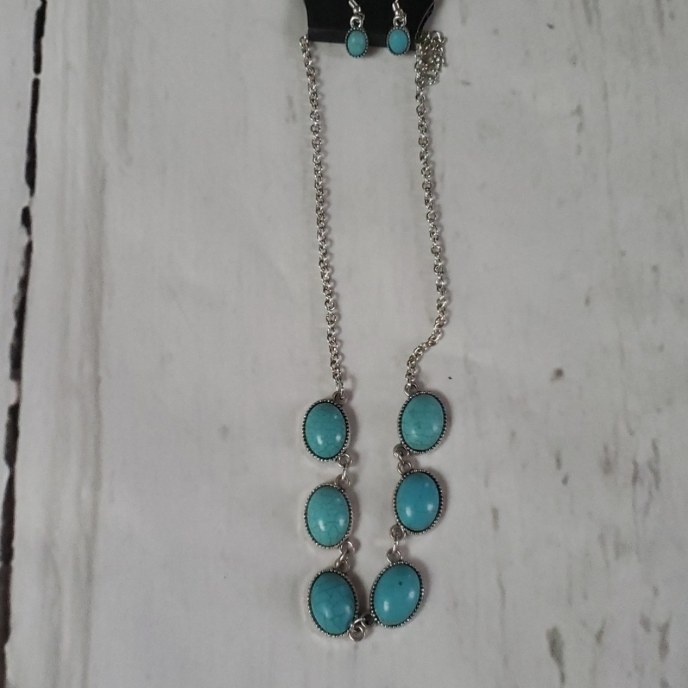 Dreamy turquoise earrings,necklace set